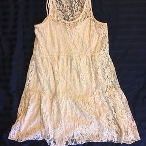 playful dainty lace shift - off white